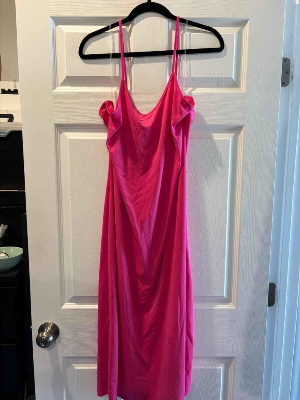 A New day: hot pink body con dress
